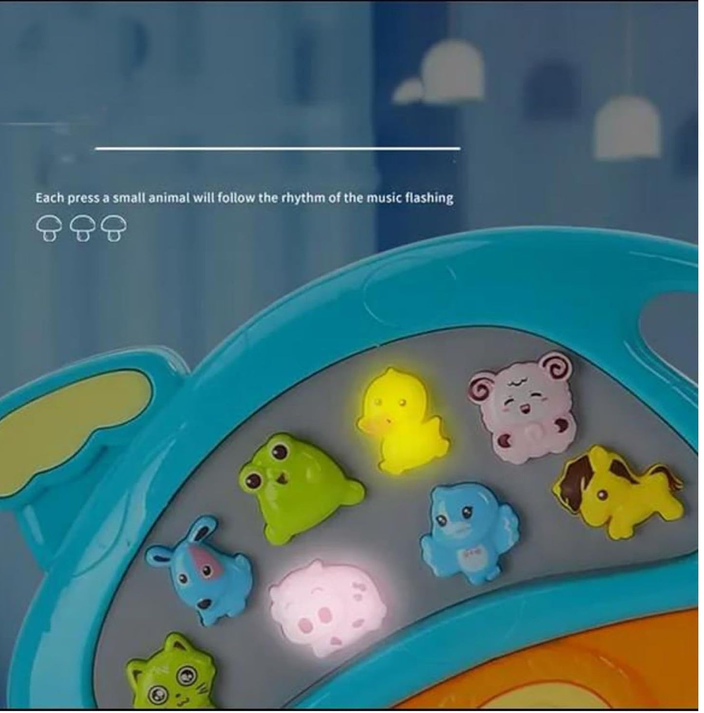 🌈 Mushroom Musical Piano Toy – Light-Up, Animal Sounds & Baby-Friendly Keys