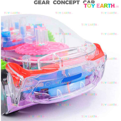 Musical Racing Car Concept 3D Light , Transparent Gear Visible Toy ToyEarth.in