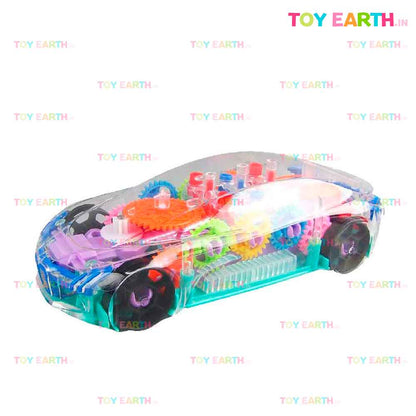 Musical Racing Car Concept 3D Light , Transparent Gear Visible Toy ToyEarth.in