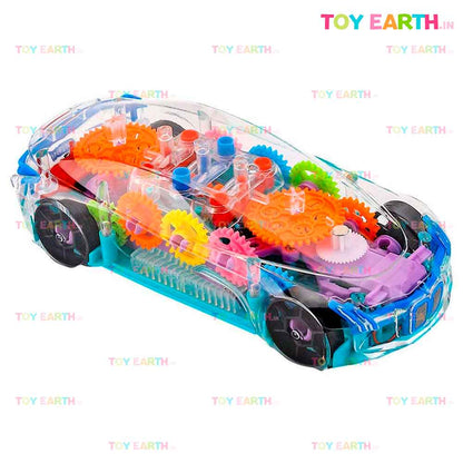 Musical Racing Car Concept 3D Light , Transparent Gear Visible Toy ToyEarth.in