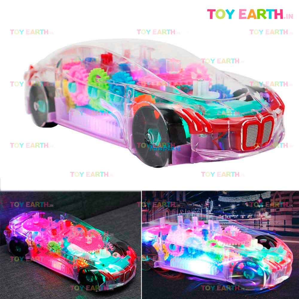 Musical Racing Car Concept 3D Light , Transparent Gear Visible Toy ToyEarth.in