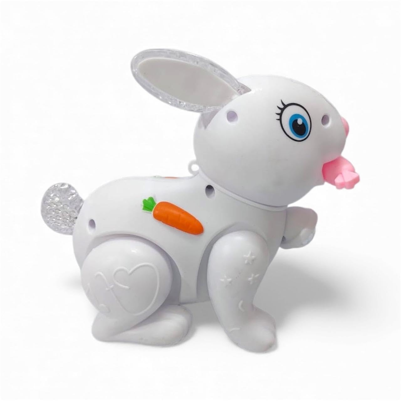 Musical Walking Rabbit Toy with LED Lights, Carrot Accessory & Sound – Kids Gift (3+