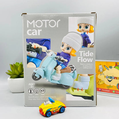 🚲 Musical Scooter Tide Flow Motor Car – Interactive Dancing Doll Ride