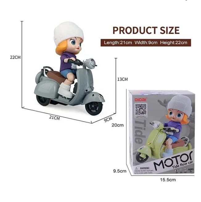 🚲 Musical Scooter Tide Flow Motor Car – Interactive Dancing Doll Ride