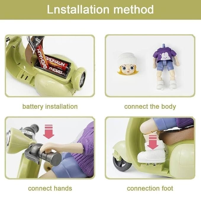 🚲 Musical Scooter Tide Flow Motor Car – Interactive Dancing Doll Ride