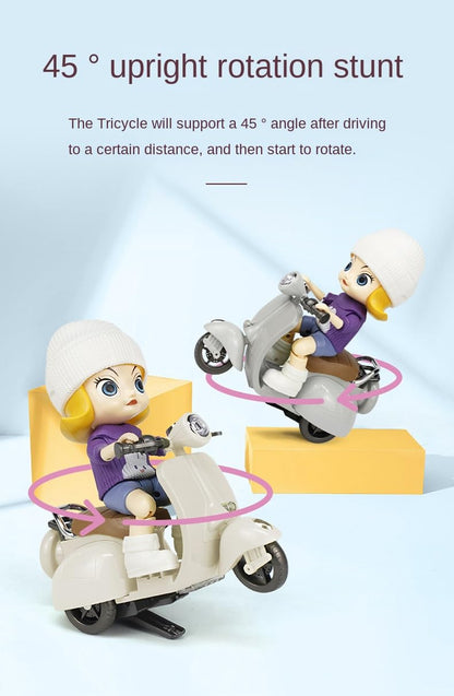 🚲 Musical Scooter Tide Flow Motor Car – Interactive Dancing Doll Ride