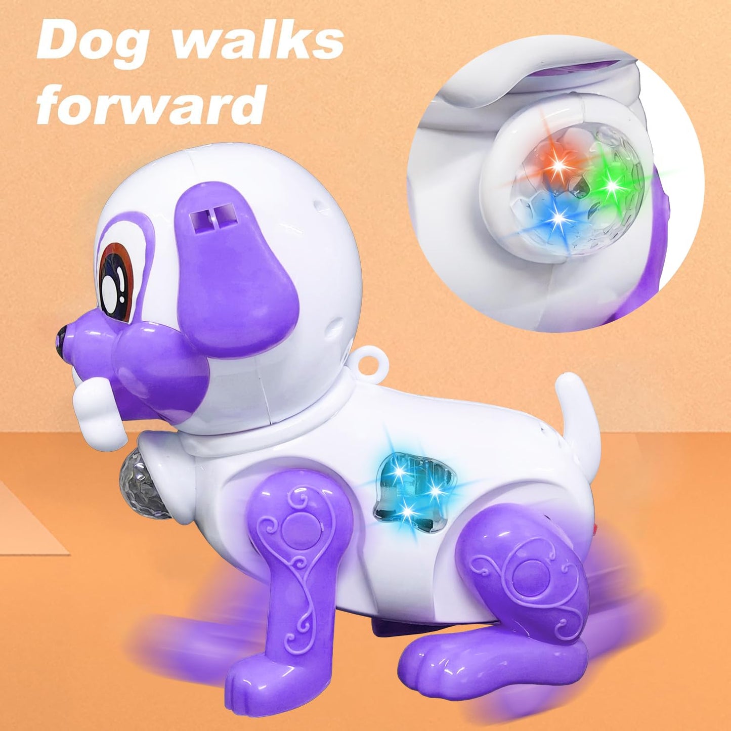 🐶 Musical LED Walking Smart Dog Toy — Battery Operated