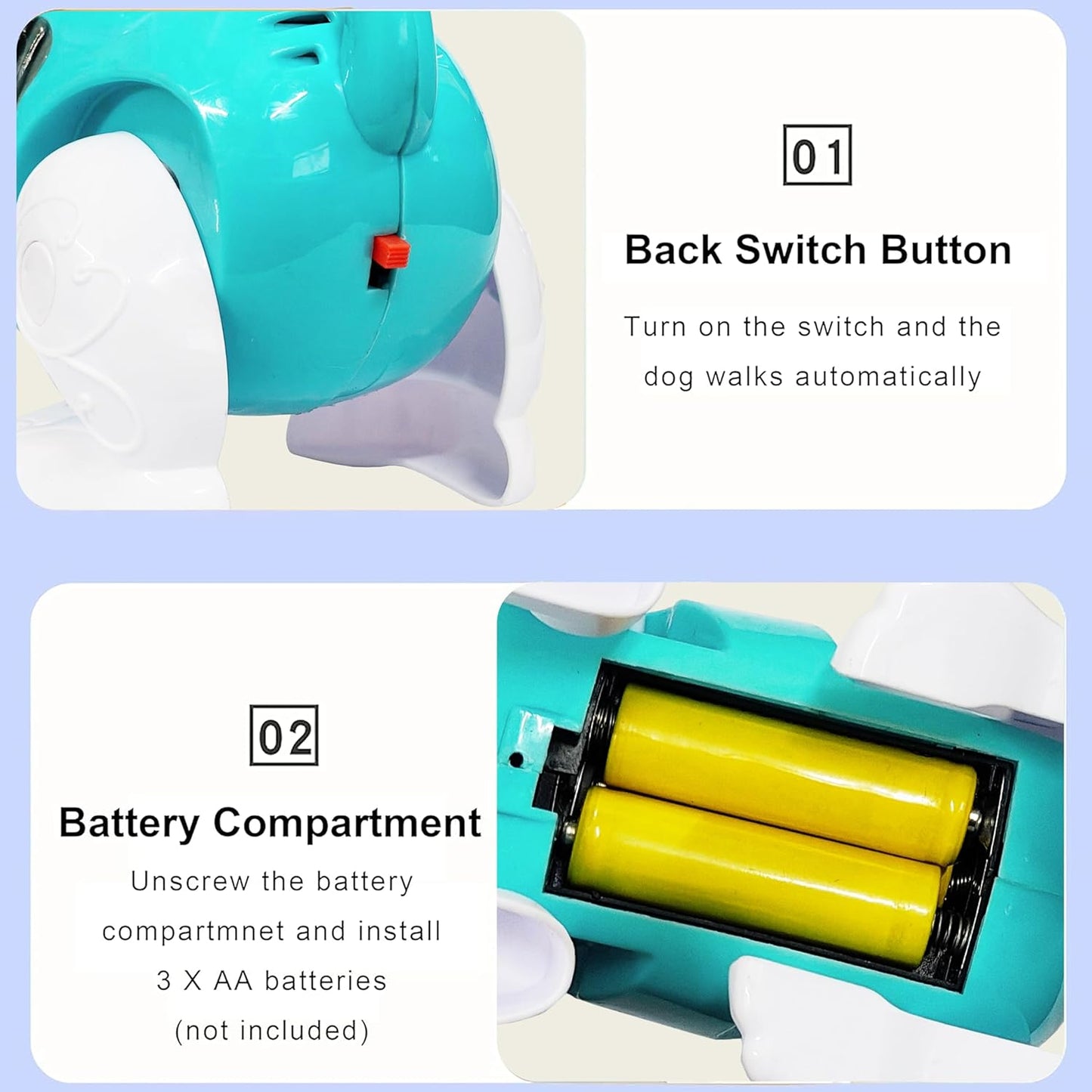 🐶 Musical LED Walking Smart Dog Toy — Battery Operated