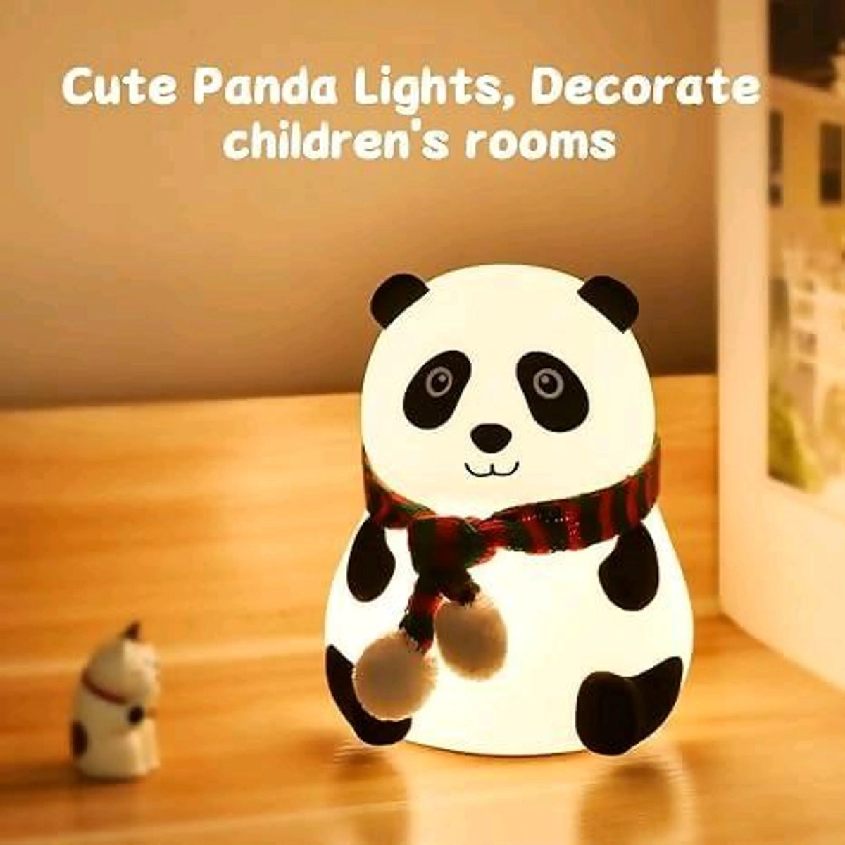 Cute Panda Silicone Night Light – Tap to Change Colors