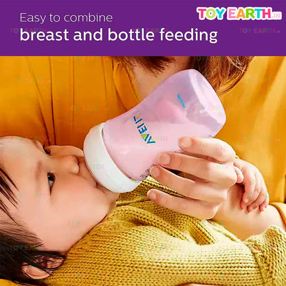 Philips Avent Natural | Milk New Born Baby Bottle | Ultra Soft Natural | Slow Flow | BPA Free | One month | Transparent ToyEarth.in