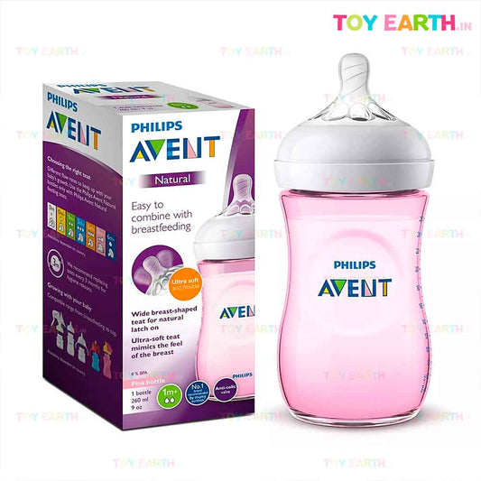 Philips Avent Natural | Milk New Born Baby Bottle | Ultra Soft Natural | Slow Flow | BPA Free | One month | Transparent ToyEarth.in