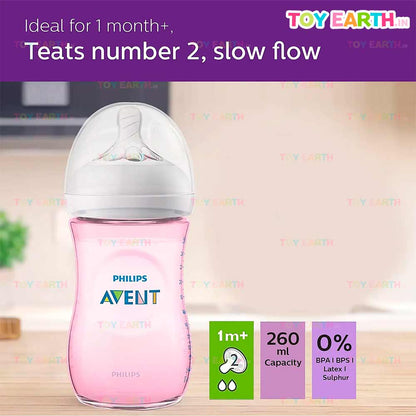 Philips Avent Natural | Milk New Born Baby Bottle | Ultra Soft Natural | Slow Flow | BPA Free | One month | Transparent ToyEarth.in