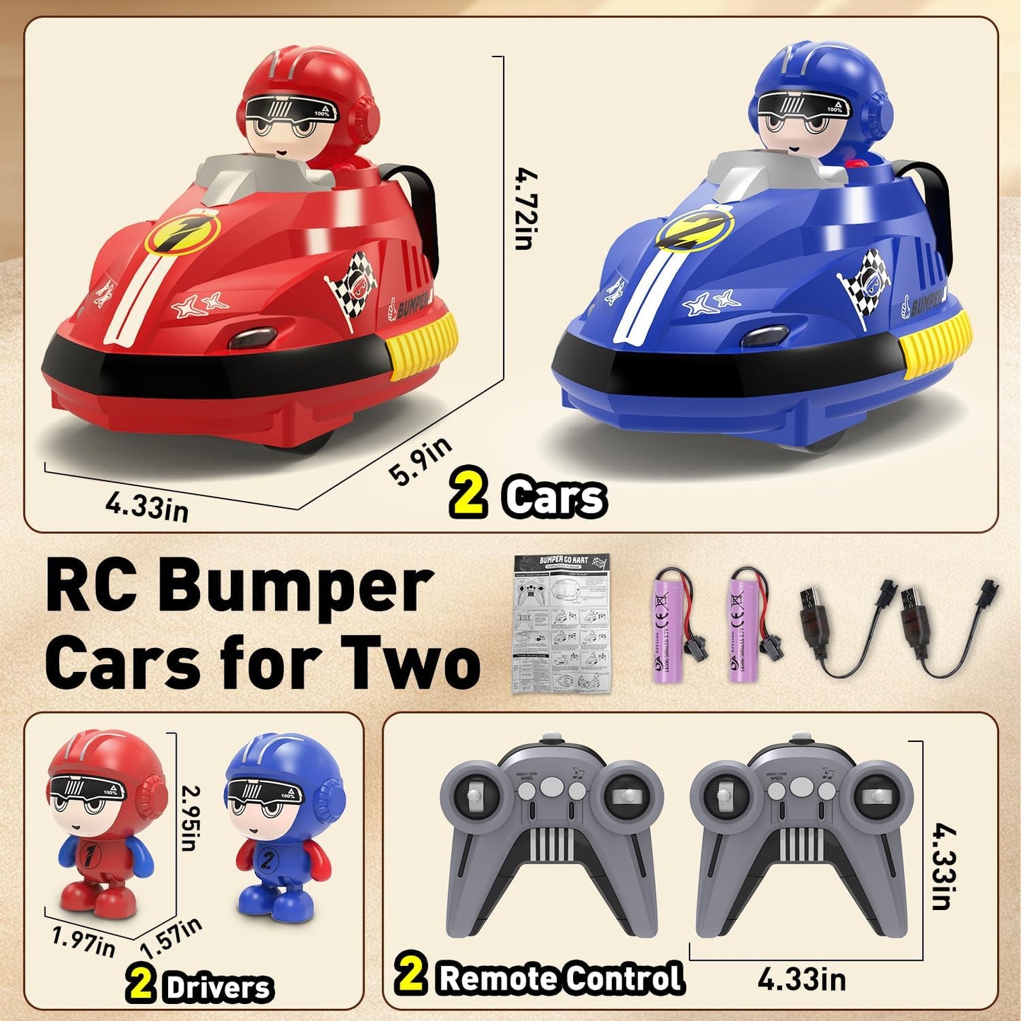 🚦RC Go Kart Bumper Car Battle Set – 2 Player, Multiplayer Mode 🚦
