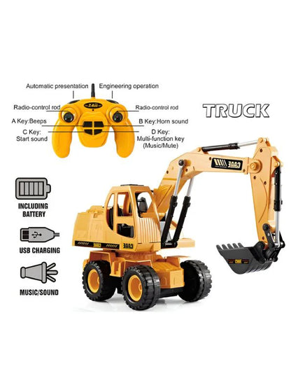 🏗️ Remote Control JCB Excavator – 2.4GHz Multifunction Toy | RC Toys