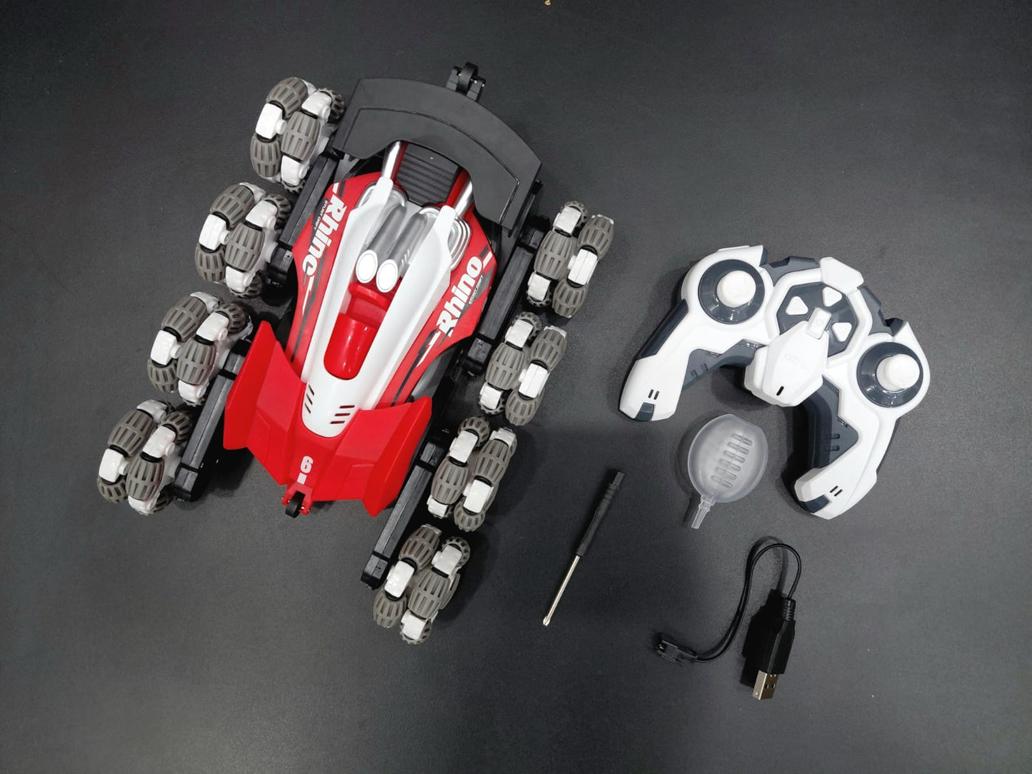 8-Wheel Rhino Stunt Drift RC Car – Remote Control All-Terrain Crawler (Color may Vary)