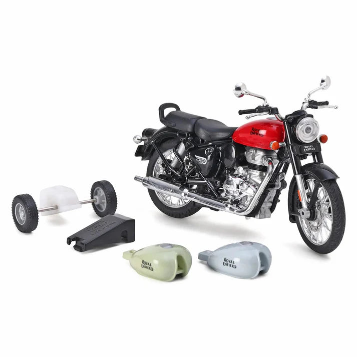 Royal Enfield Classic 350 – 1:15 Scale Die-Cast Model | Interchangeable Tanks, Pull-Back Action & Detailed Finish