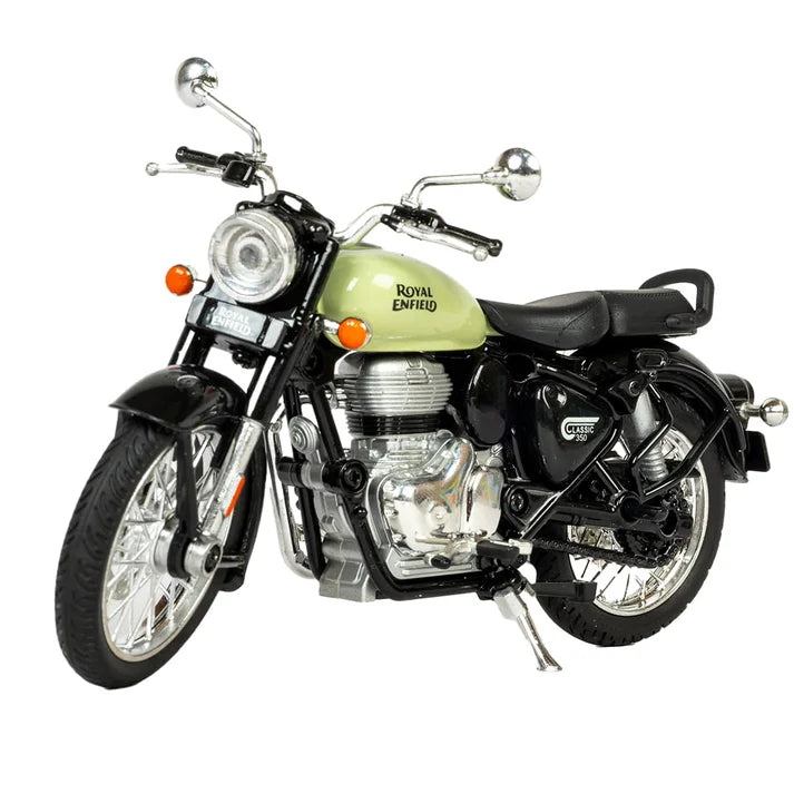 Royal Enfield Classic 350 – 1:15 Scale Die-Cast Model | Interchangeable Tanks, Pull-Back Action & Detailed Finish