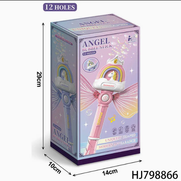 🌈 Angel Bubble Stick (12 Holes) — Unicorn Magic Bubble Wand