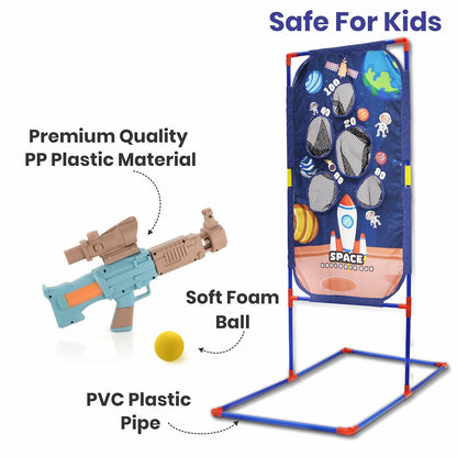 🚀 Space Explorer Pneumatic Gun Shooting Set – 2 Guns + Scoreboard + 48 Balls