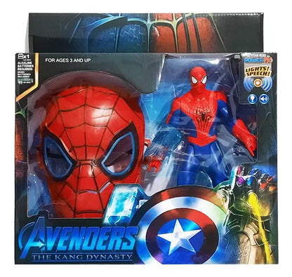 🕷️ Avengers – Spider-Man Mask & Action Figure Set | Lights & Sound | Ages 3+