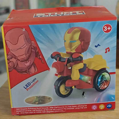 ⭐ Iron Man LED Musical Stunt Tricycle (360° Spin) | Best for Toddler