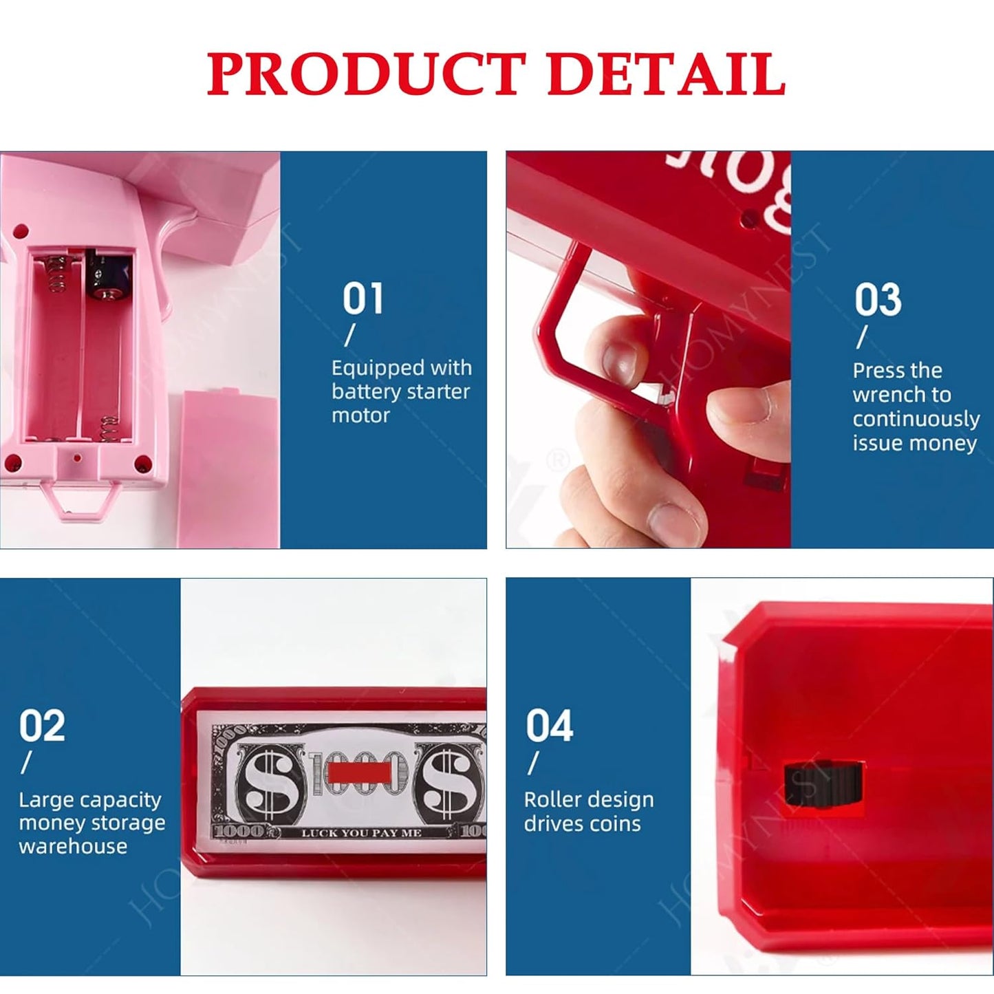 Electric Cash Cannon – “Super Gun” Money Sprayer with Fake Dollar Bills | Party & Event Toy