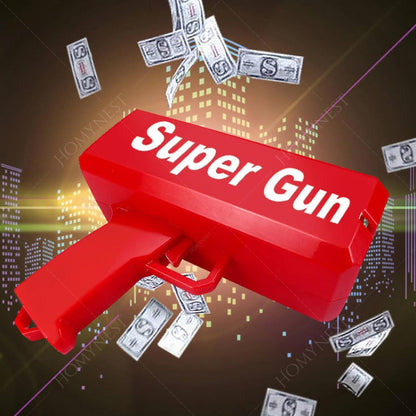 Electric Cash Cannon – “Super Gun” Money Sprayer with Fake Dollar Bills | Party & Event Toy