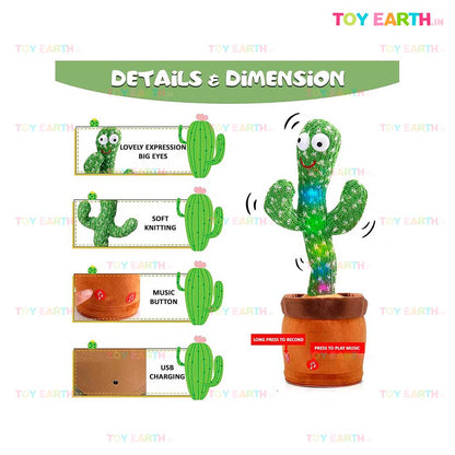 Dancing Talking Cactus Repeater Most Trend Toy Musical Chargeable