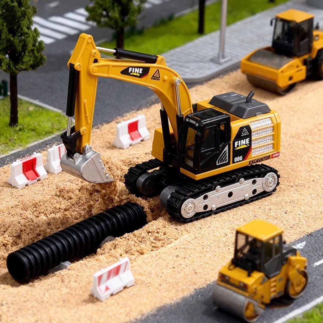 Heavy-Duty Desktop Engineering: 1:64 Scale Premium Die-Cast RC Excavator