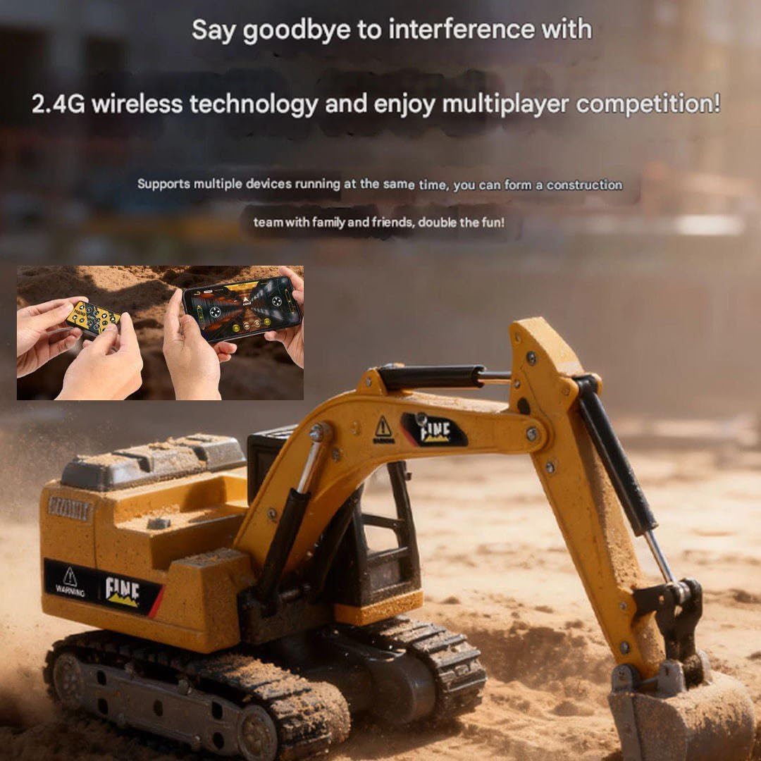 Heavy-Duty Desktop Engineering: 1:64 Scale Premium Die-Cast RC Excavator