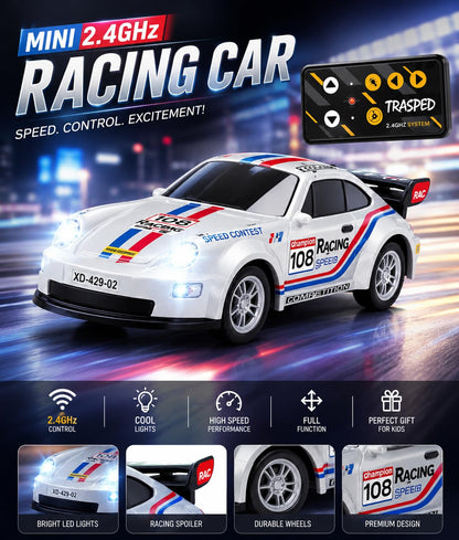 Trasped Porsche-Style 1:64 Mini Remote Control Racing Car | RC Hobby