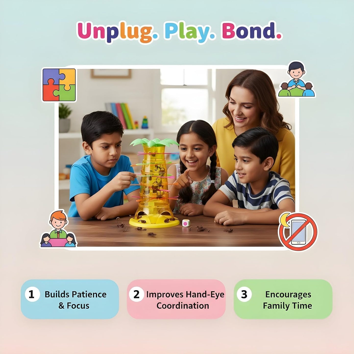 🐵 Monkey Tumble Game – Fun Family Board Game for Kids & Adults | Don’t Let The Monkeys Fall!