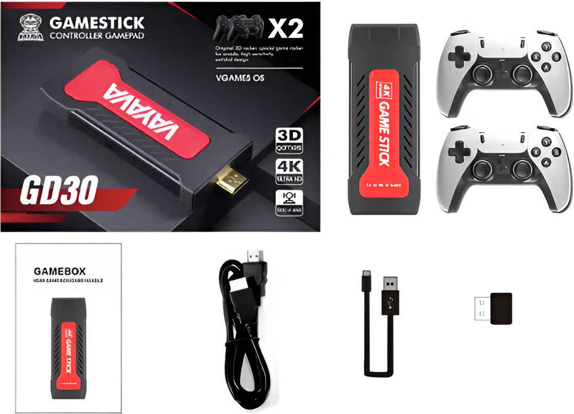 🎮 VAYAVA High Quality Game Stick – 3D Gaming Console with Dual Wireless Controllers | 10,000+ Games | HDMI Output