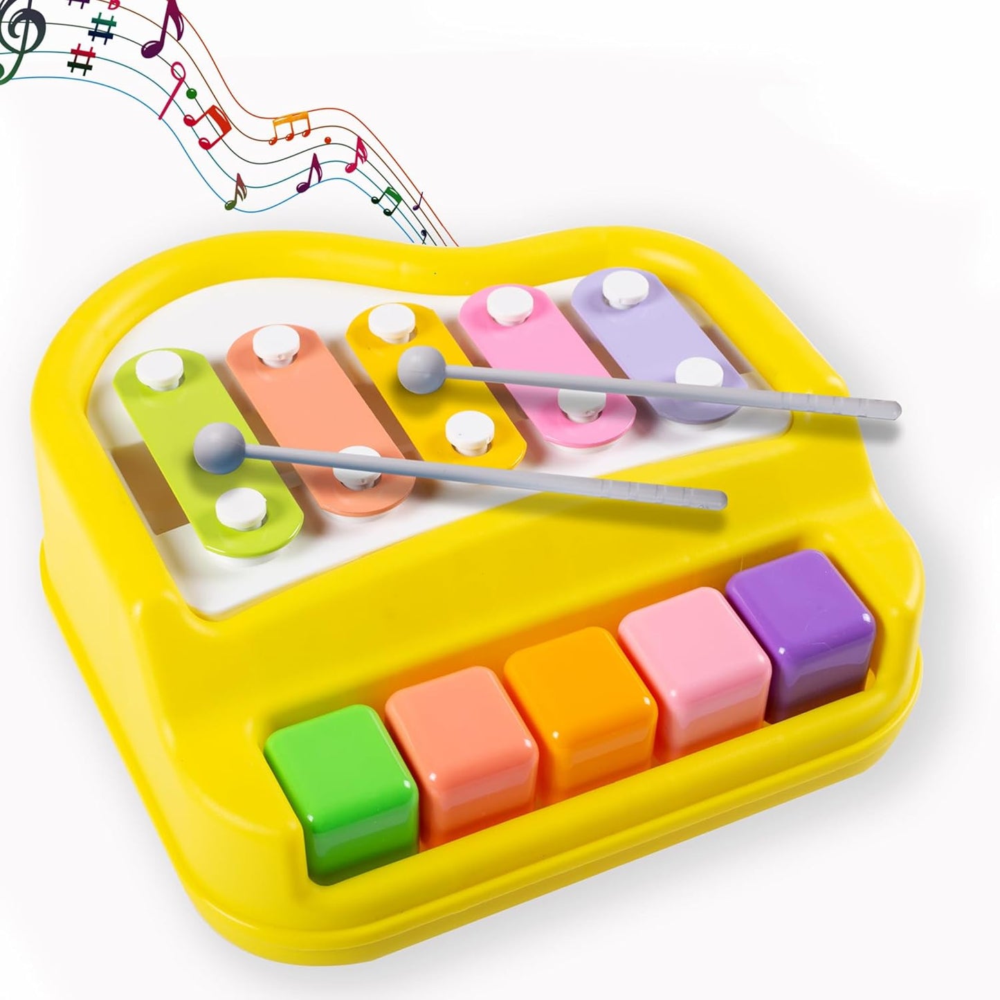 🎵 Mini 2-in-1 Piano & Xylophone – Small in Size, Big in Melodies | Color May Vary