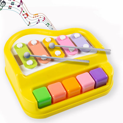 🎵 Mini 2-in-1 Piano & Xylophone – Small in Size, Big in Melodies | Color May Vary