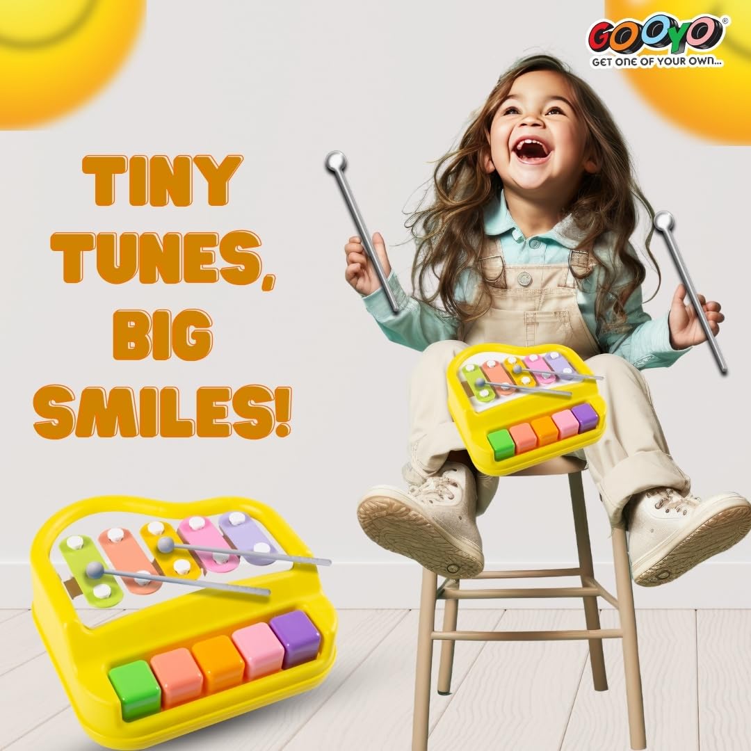 🎵 Mini 2-in-1 Piano & Xylophone – Small in Size, Big in Melodies | Color May Vary