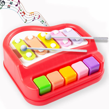 🎵 Mini 2-in-1 Piano & Xylophone – Small in Size, Big in Melodies | Color May Vary