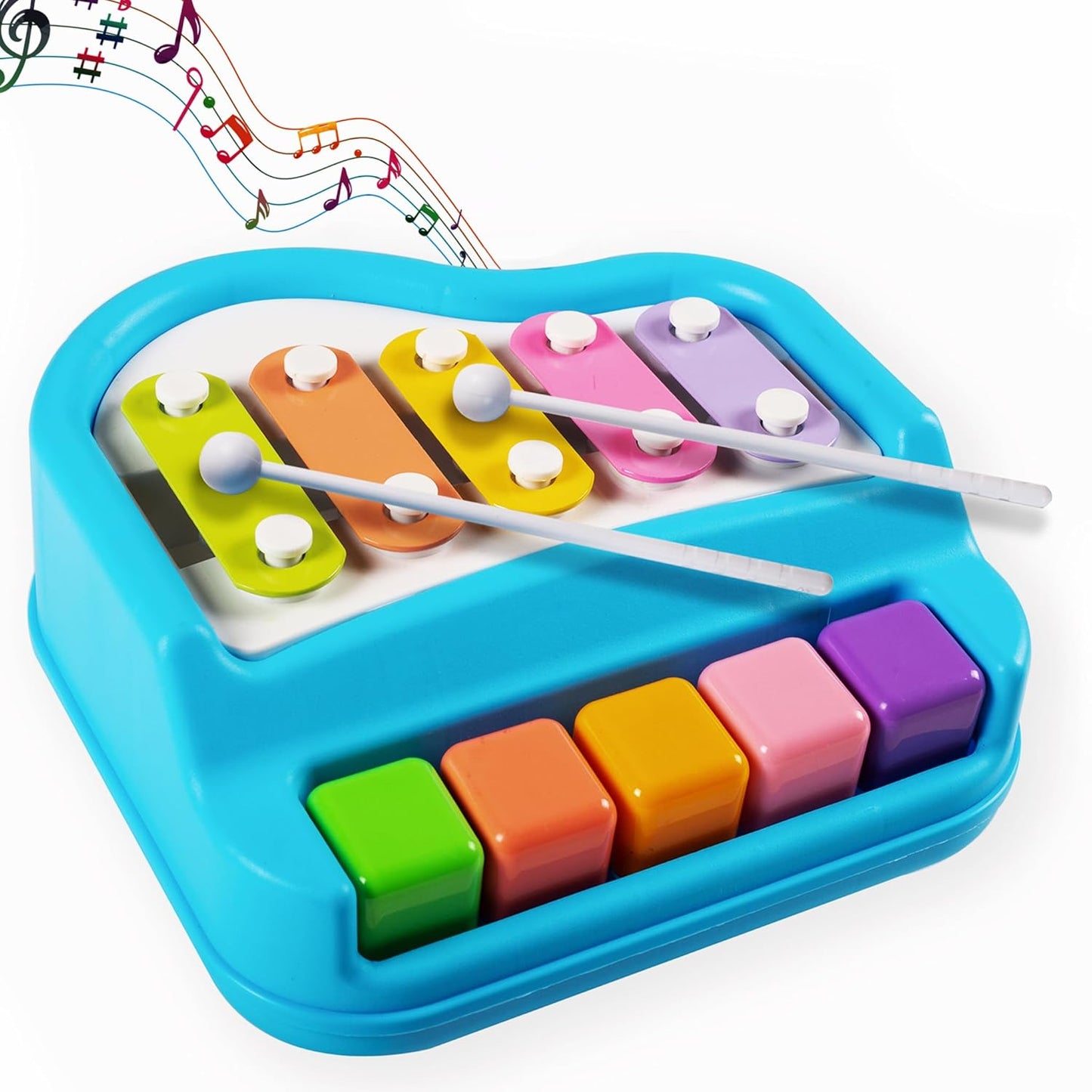 🎵 Mini 2-in-1 Piano & Xylophone – Small in Size, Big in Melodies | Color May Vary