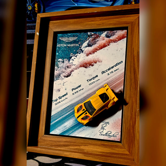 Aston Martin Hotwheels Frame 5*7 | Best Gift for Him | Best Gift For Valentines Day | Car Lovers Frames | Car Collection | Scale Model