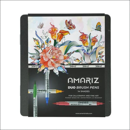 DOMS Amariz Duo Brush Pens | 14 colors | Soft Brush | Graffiti | calligraphy