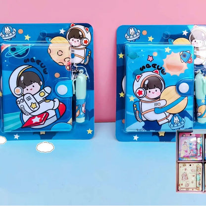 🌟 Mini Diary with Pen Set – Cute Astronaut Design | Perfect Return Gift for Kids
