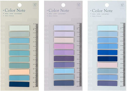 📘 Mini Sticky Notes Bookmark Set – 10 Colors (Pack of 3)