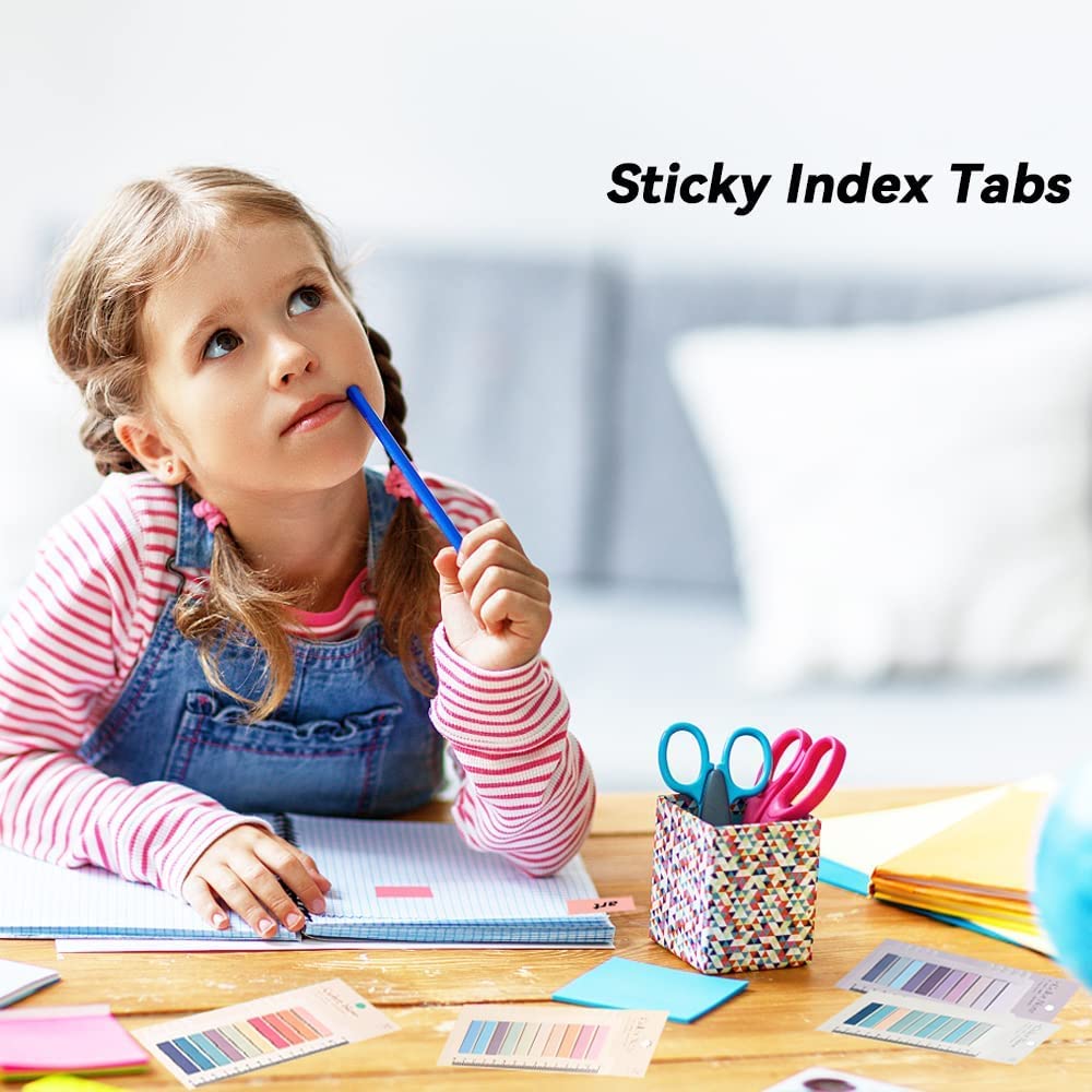 📘 Mini Sticky Notes Bookmark Set – 10 Colors (Pack of 3)