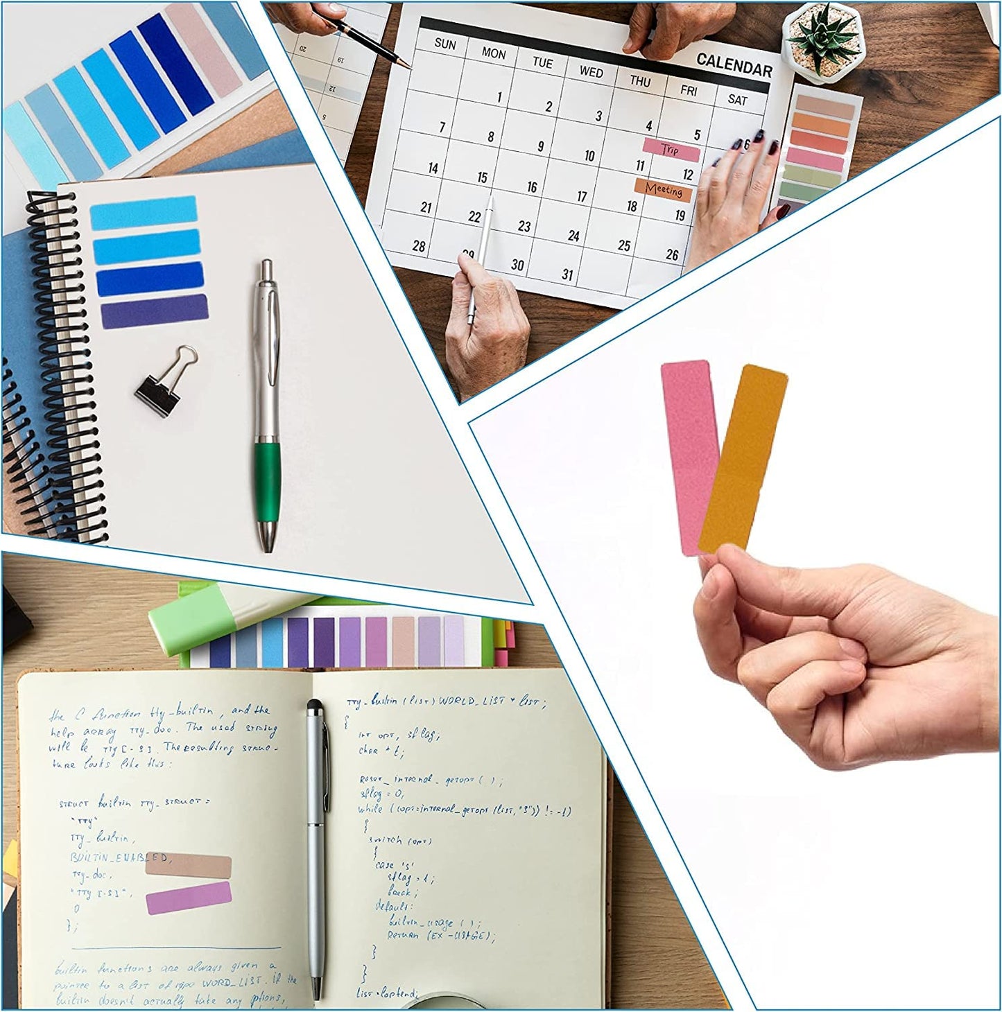 📘 Mini Sticky Notes Bookmark Set – 10 Colors (Pack of 3)