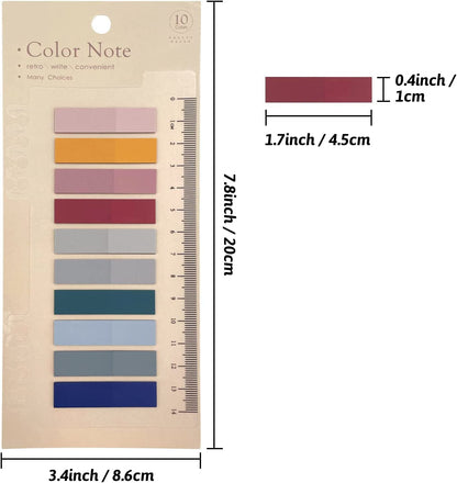 📘 Mini Sticky Notes Bookmark Set – 10 Colors (Pack of 3)