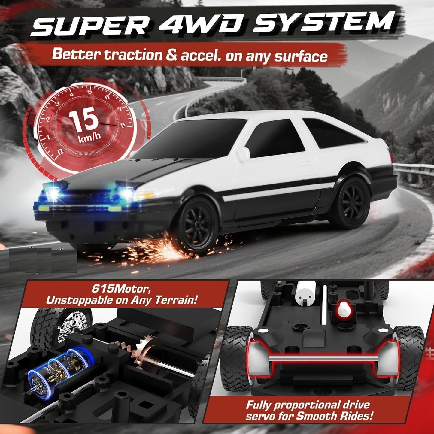 1:18 Scale RC Drift Racing Car – 2.4GHz Remote Control Model