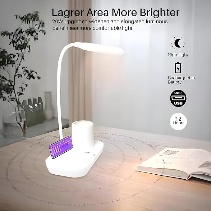 Versatile Table Study Lamp with 3 Dimmable Lights & USB Charging | Best Quality