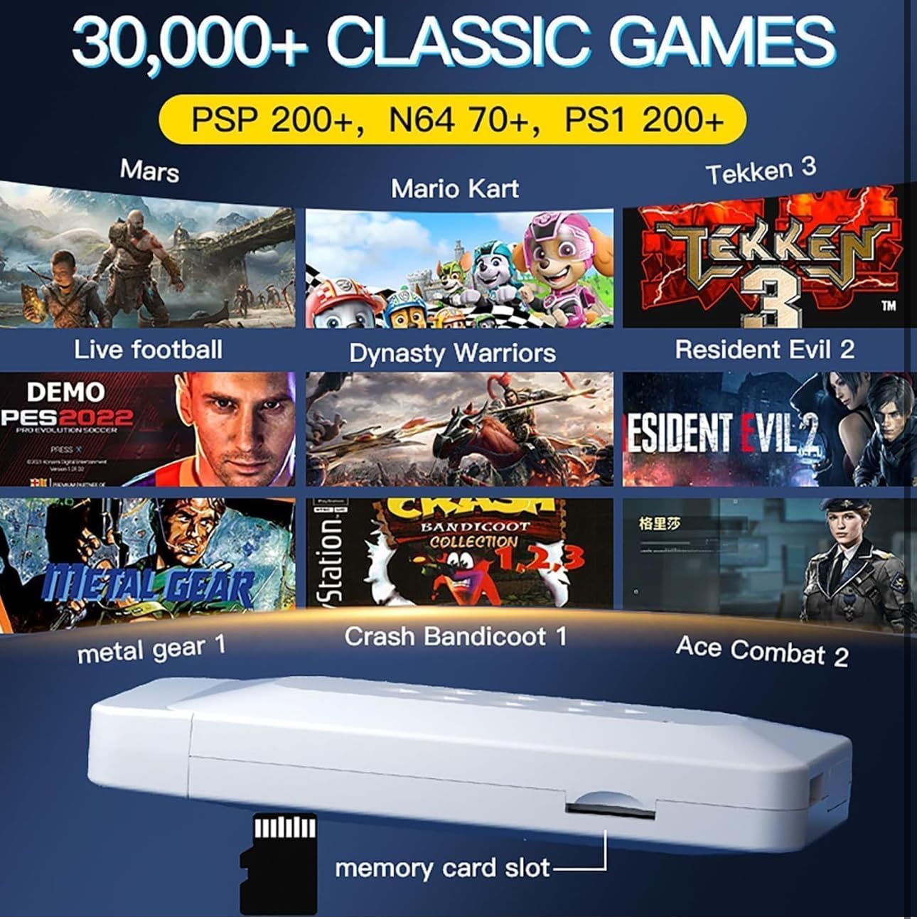 Wireless Retro Game M22 Console – 52 Emulators | 30,000+ Games | Dual Controllers | 4K HD Output | Best Budget Game