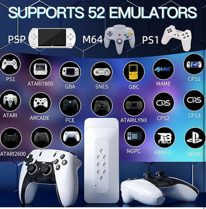 Wireless Retro Game M22 Console – 52 Emulators | 30,000+ Games | Dual Controllers | 4K HD Output | Best Budget Game